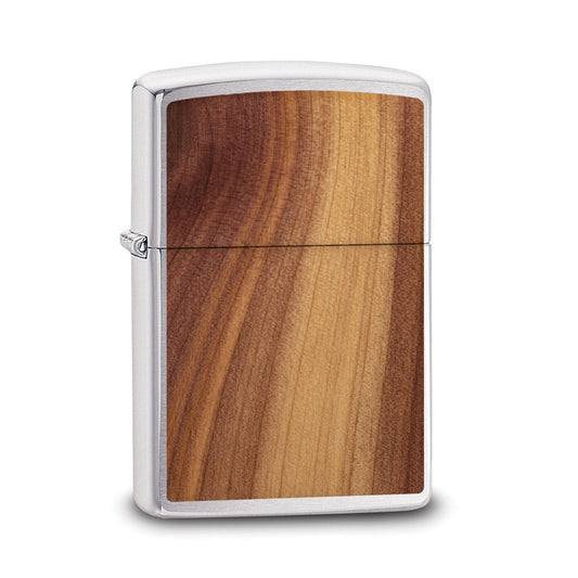 Zippo Woodchuck Polished Chrome w/ Cedar Emblem Lighter