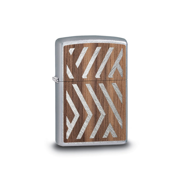 Zippo Woodchuck Herringbone Sweep w/ Walnut Emblem Lighter