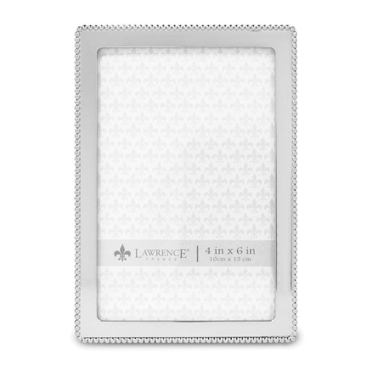 Occasion Gallery Silver-tone Metal 4x6 Photo Picture Frame with Outer Border of Beads