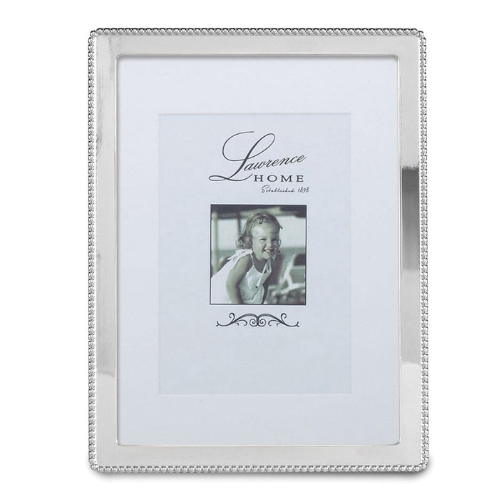 Occasion Gallery Silver-tone Metal 8x10 Photo Picture Frame with Outer Border of Beads