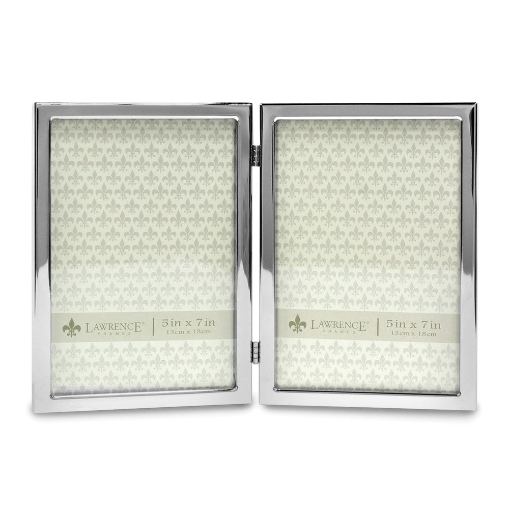 Occasion Gallery 5x7 Hinged Double Silver-tone Standard Metal Photo Picture Frame