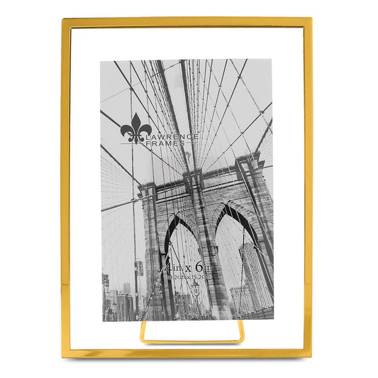 Occasion Gallery 4x6 Garett Gold-tone Metal Float Photo Picture Frame