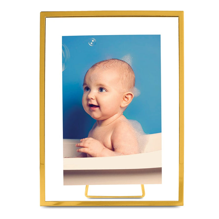 Occasion Gallery 5x7 Garett Gold-tone Metal Float Photo Picture Frame