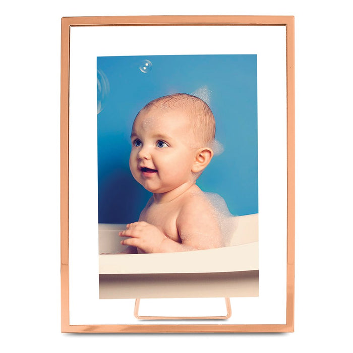 Occasion Gallery 5x7 Garett Copper-tone Metal Float Photo Picture Frame