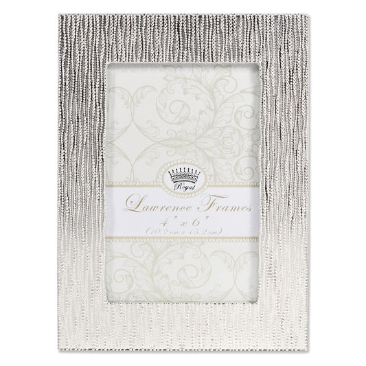 Occasion Gallery 4x6 Princess Beads Satin Silver-tone Metal Photo Picture Frame
