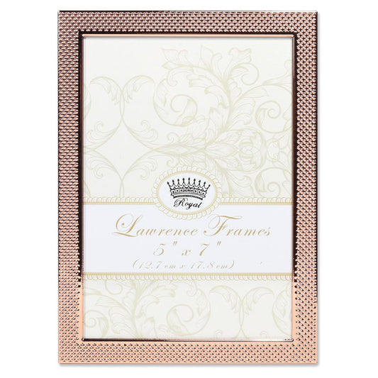 Occasion Gallery 5x7 Fawn Pin Dot Pattern Copper-tone Photo Picture Frame