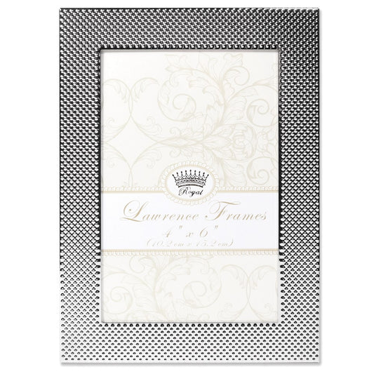 Occasion Gallery 4x6 Fawn Pin Dot Pattern Silver-tone Metal Photo Picture Frame