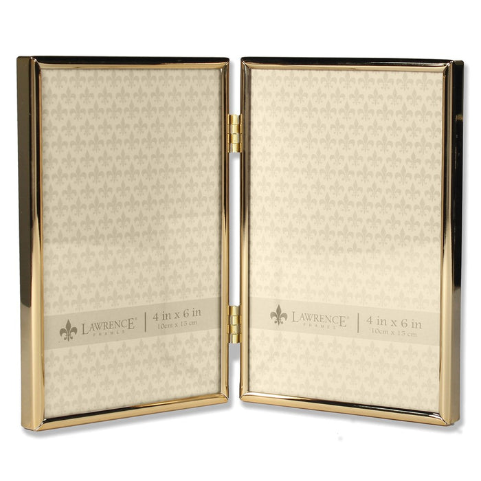 Occasion Gallery 4x6 Hinged Double Simply Gold-tone Metal Photo Picture Frame