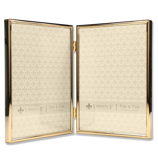 Occasion Gallery 5x7 Hinged Double Simply Gold-tone Metal Photo Picture Frame