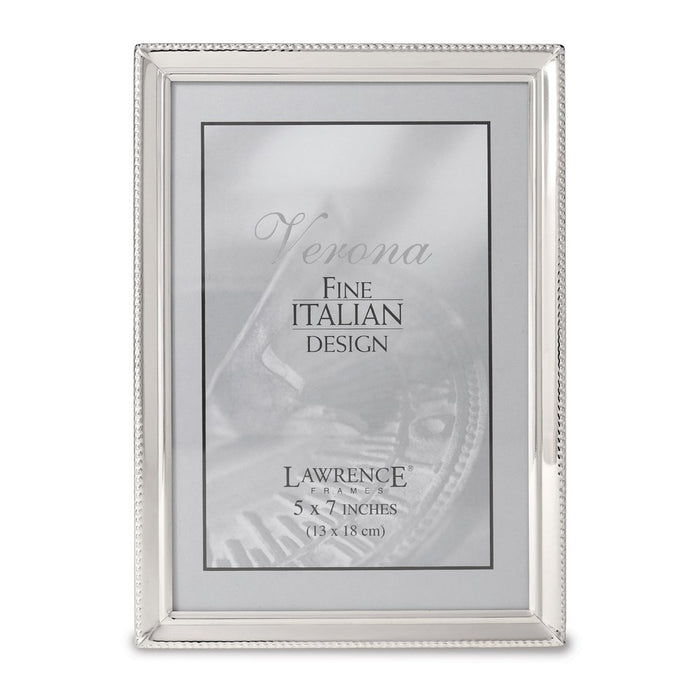 Occasion Gallery  Polished Silver-plated 5x7 Photo Picture Frame - Bead Border Design