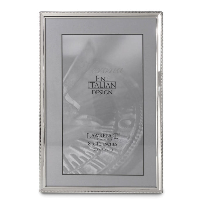 Occasion Gallery  Polished Silver-plated 8x12 Photo Picture Frame - Bead Border Design