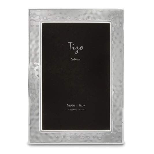 Occasion Gallery 925 Sterling Silver Hammered Double Border 8x10 Photo Picture Frame