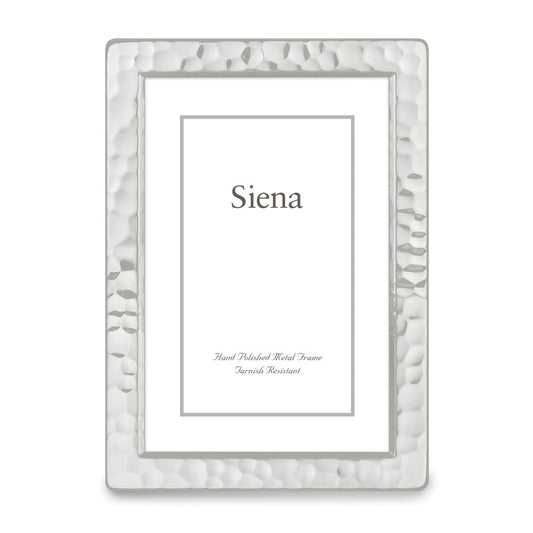 Occasion Gallery Silver-plated Narrow Hammered 4x6 Photo Picture Frame