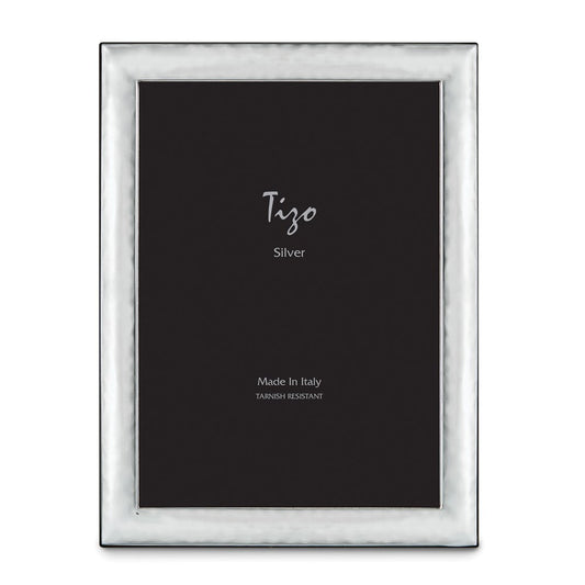 Occasion Gallery 925 Sterling Silver Hammered Rounded 5x7 Photo Picture Frame