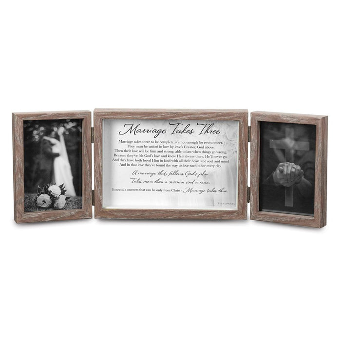 Occasion Gallery Wedding Keepsake Gifts, Marriage Takes 3 Resin Tabletop 4x6 Photo Picture Frame