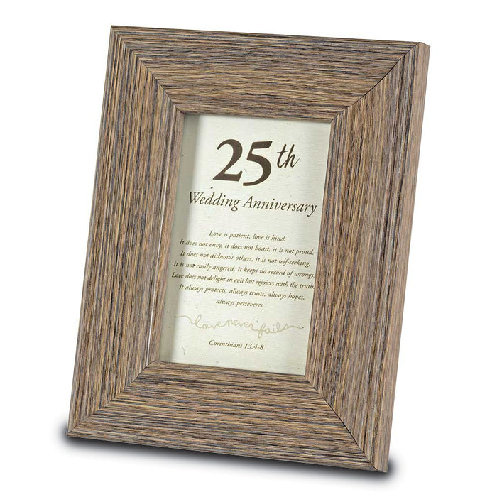 Occasion Gallery 25th Anniversary 4x6 Sentiment Photo Picture Frame