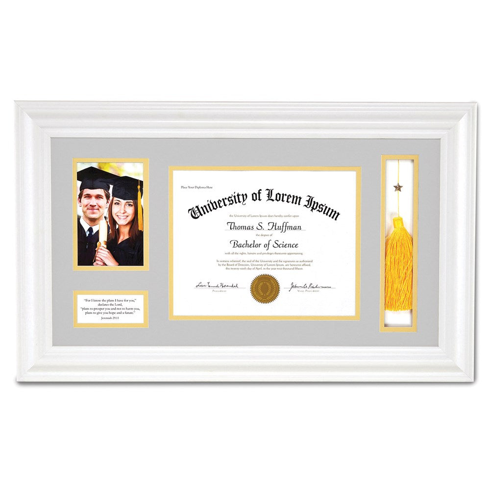 Occasion Gallery Keepsake White Graduation Photo Picture Frame - Religious Verse