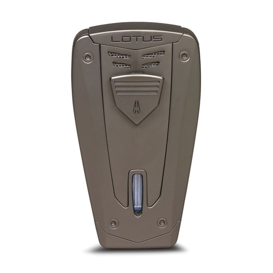 Lotus Fusion Gunmetal Double Flame Lighter w/Fold-out Punch