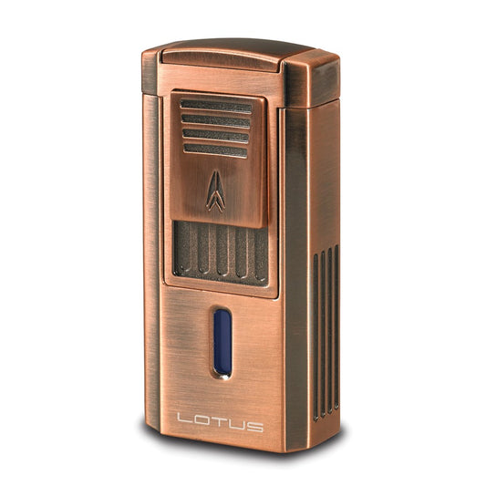 Lotus Duke-V Triple Flame Copper Lighter w/Fold Out Serrated V Cutter