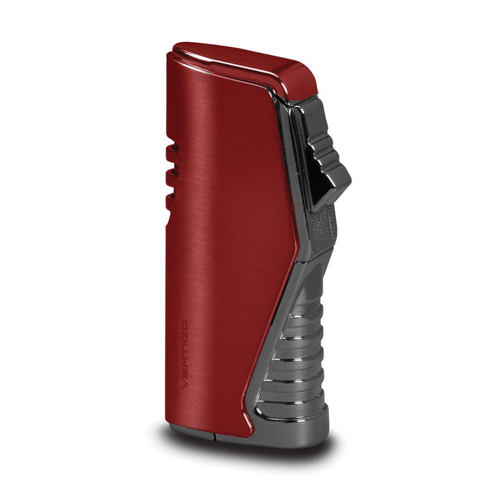 Atlas Triple Flame Lighter w/Fold-out Punch - Red