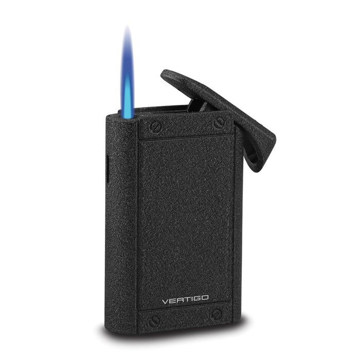 Monte Carlo Single Flame Lighter w/All Metal Housing - Black