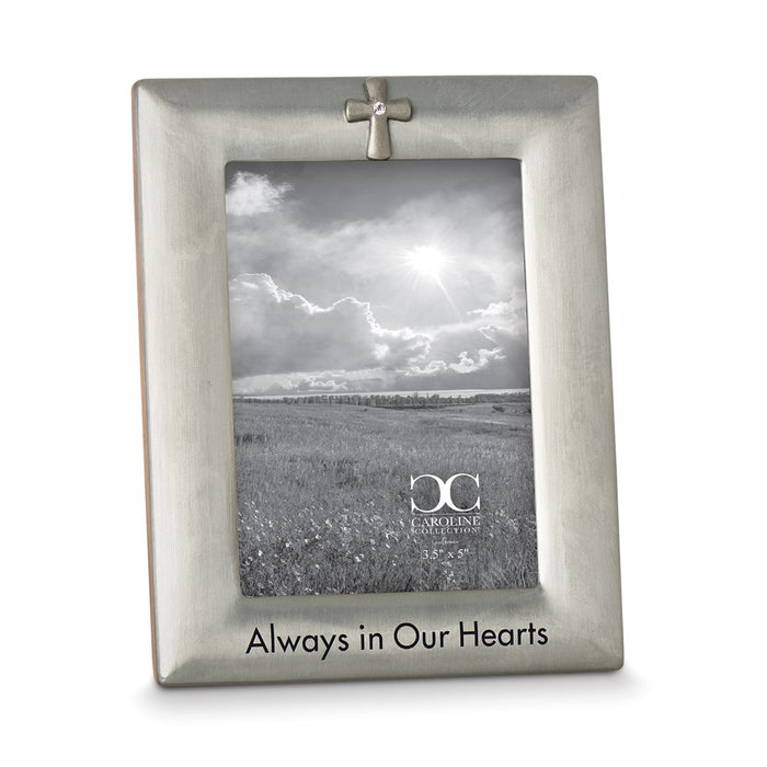Keepsake Bereavement Zinc Alloy Always in Our Hearts 3.5x5 Photo Frame