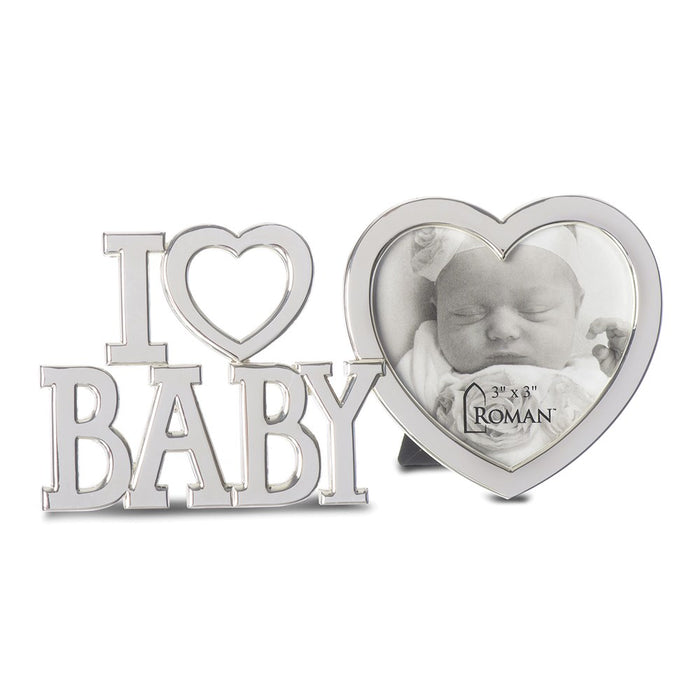 Occasion Gallery Baby Keepsake Gifts:  Silver-tone I Heart Baby 3x3 Photo Picture Frame