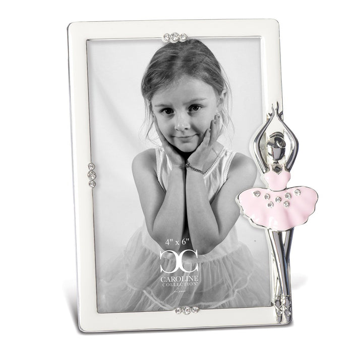 Occasion Gallery Baby Keepsake Gifts:  Silver-tone Ivory Enamel Ballet 4x6 Photo Picture Frame with Ballerina