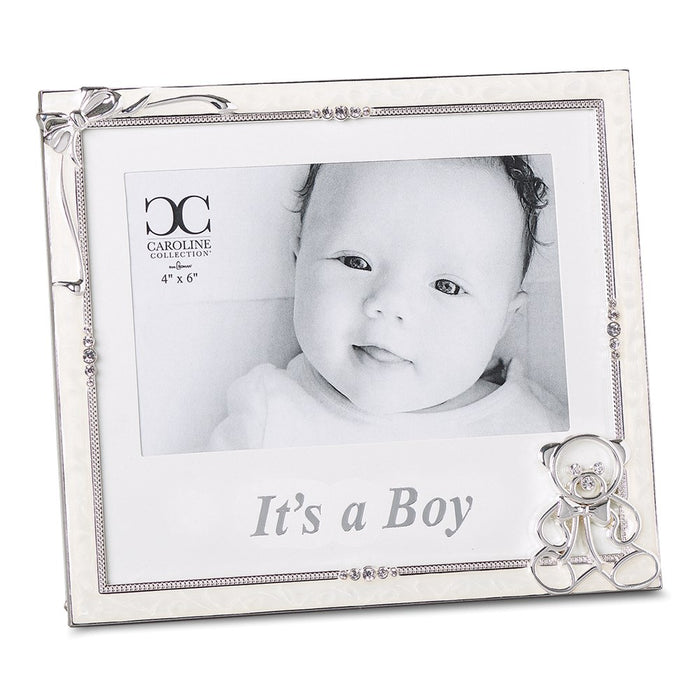 Occasion Gallery Baby Keepsake Gifts:  Silver-tone Ivory Enamel It's a Boy 4x6 Photo Picture Frame