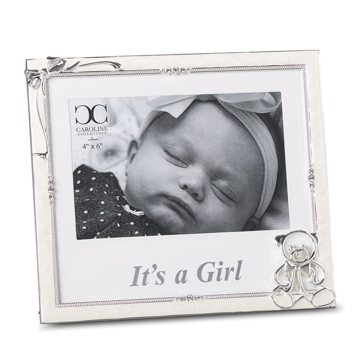Occasion Gallery Baby Keepsake Gifts:  Silver-tone Ivory Enamel It's a Girl 4x6 Photo Picture Frame