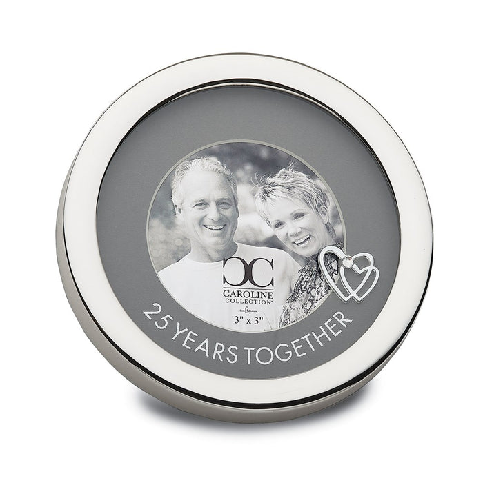 Occasion Gallery Zinc Alloy 25 Years Together Circle 3x3 Photo Picture Frame