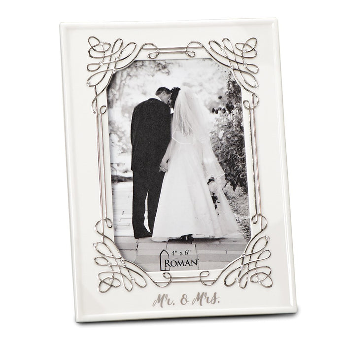 Occasion Gallery Wedding Keepsake Gifts, Porcelain Mr. & Mrs. Wedding 4x6 Photo Picture Frame