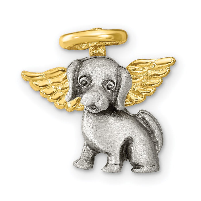 Keepsake Bereavement Pewter & Gold-tone Dog Angel Lapel Pin