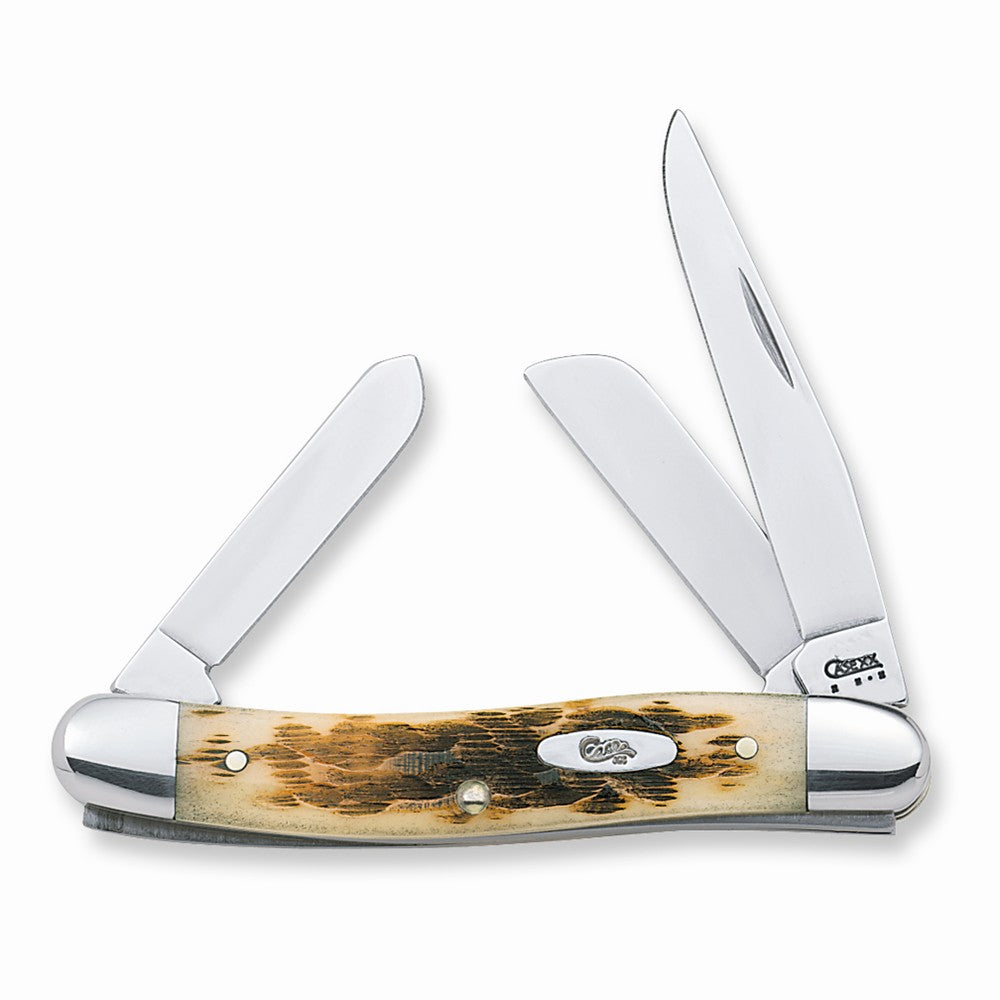 Case Amber Bone Medium Stockman Pocket Knife