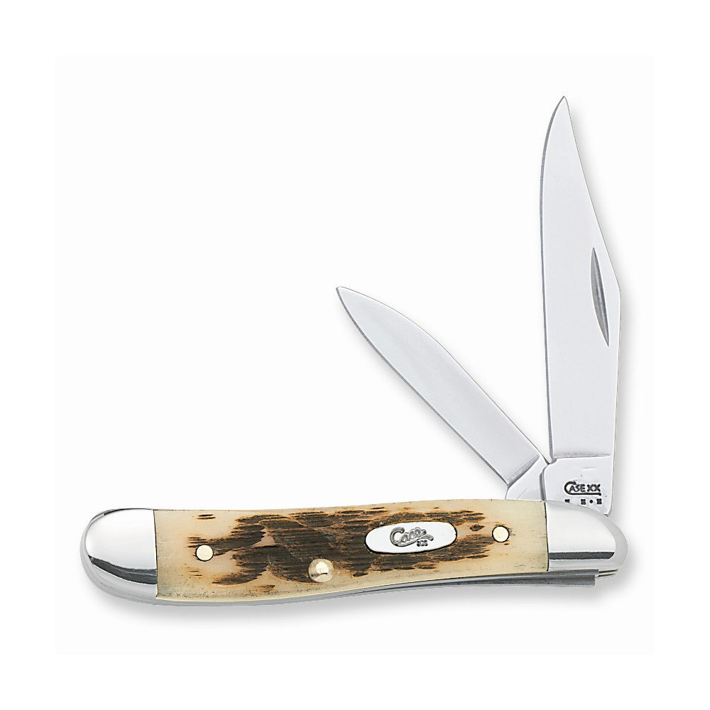 Case Amber Bone Peanut Pocket Knife