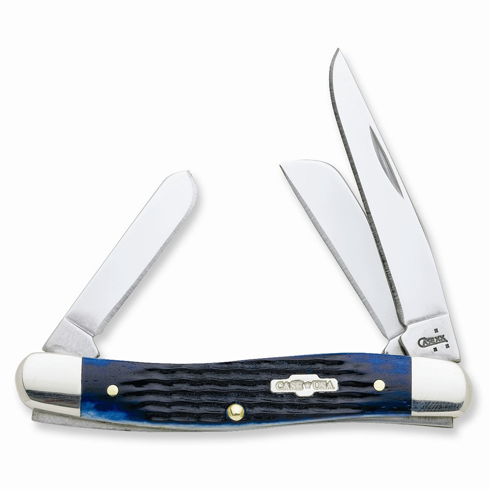 Case Blue Bone Handle Medium Stockman Pocket Knife
