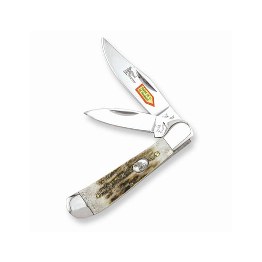 Steel Warrior Copperhead Deer Stag Handle Knife