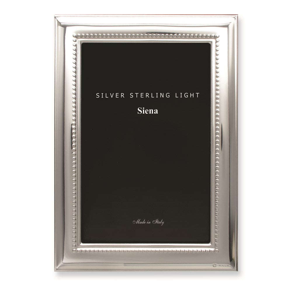 Occasion Gallery Wedding Keepsake Gifts, Bilaminate 925 Sterling Silver Wide Plain Beaded 5x7 Photo Picture Frame