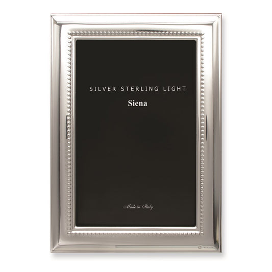 Occasion Gallery Wedding Keepsake Gifts, Bilaminate 925 Sterling Silver Wide Plain Beaded 7.5x9.5 Photo Picture Frame