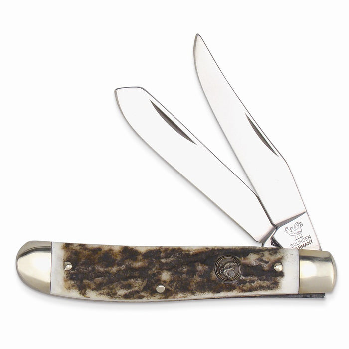 Hen & Rooster Deerstag Handle 3.5 inch Trapper Knife