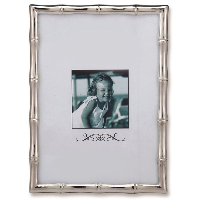 Occasion Gallery Silver-tone Bamboo 8x10 Frame Matted for 5x7 Photo