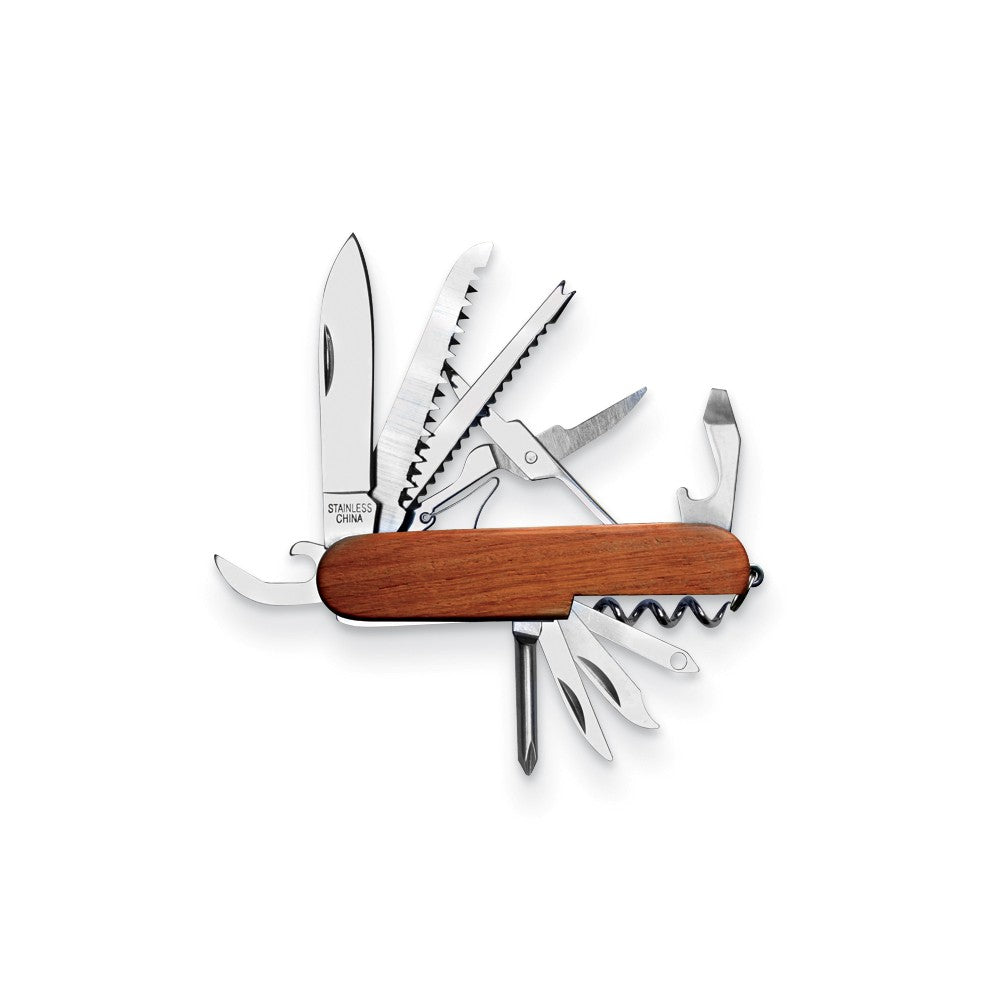 15 Function Wooden Handle Stainless Steel Knife
