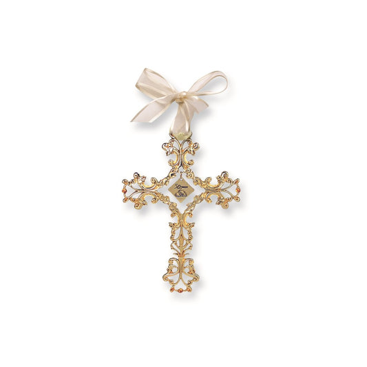 Gold-tone 50 Years Filigree Cross