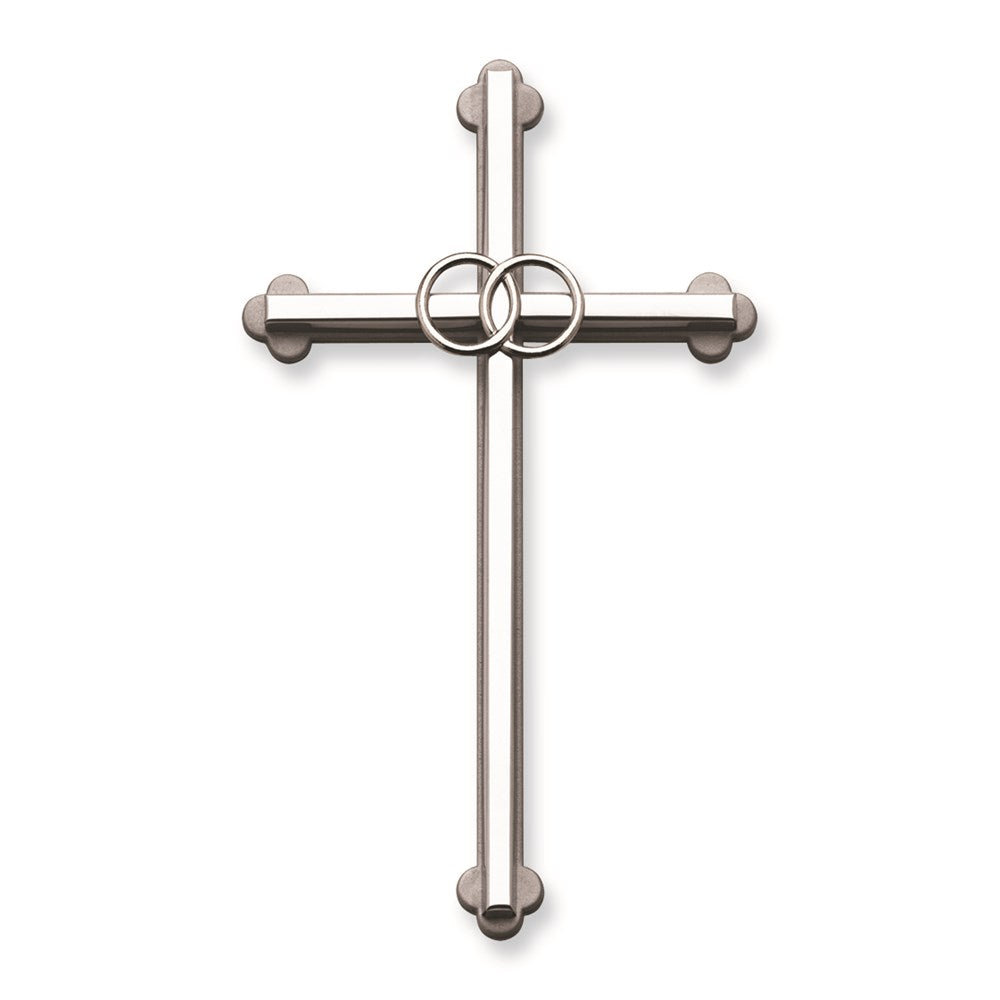 Silver-tone Wedding 8 Inch Wall Cross