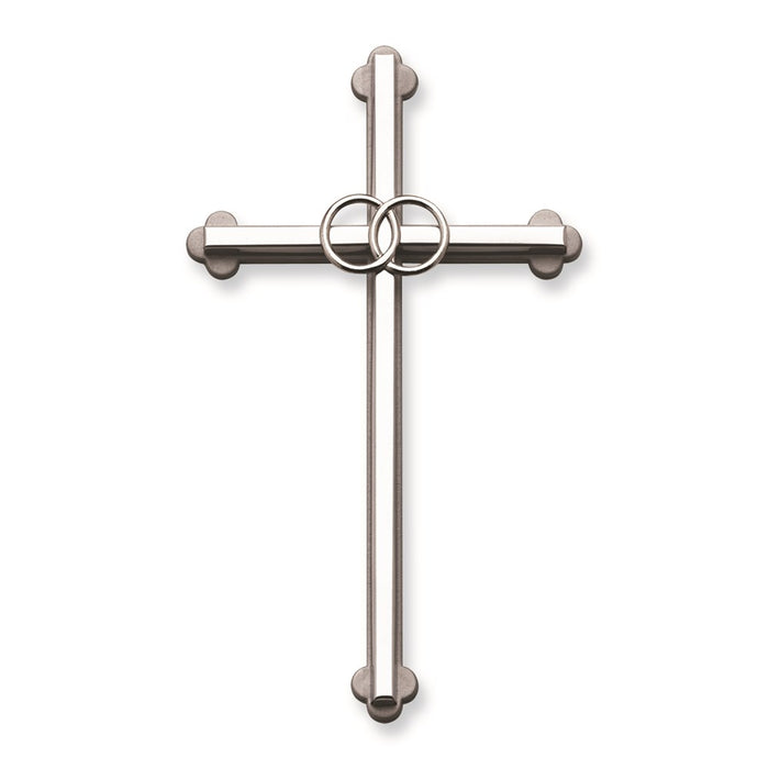 Silver-tone Wedding 8 Inch Wall Cross