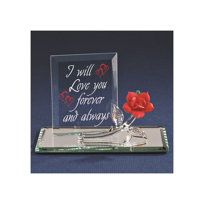 Forever Red Rose Glass Figurine
