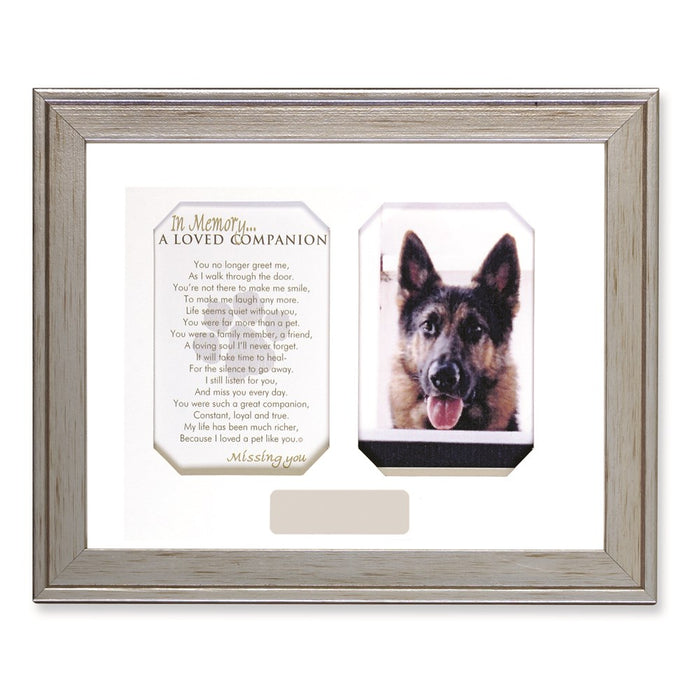 Occasion Gallery A Loved Companion Sentiment 4x6 or 5x7 & Eng. Plate Photo Memorial Frame