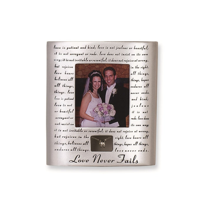 Love Never Fails Resin-stone 3x3.5 Photo Frame