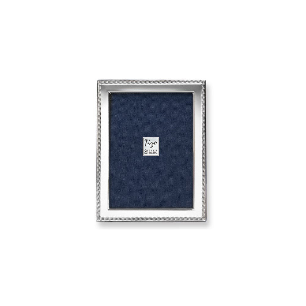 Occasion Gallery Wedding Keepsake Gifts, 925 925 Sterling Silver Plain with Mesh Border 5x7 Photo Picture Frame