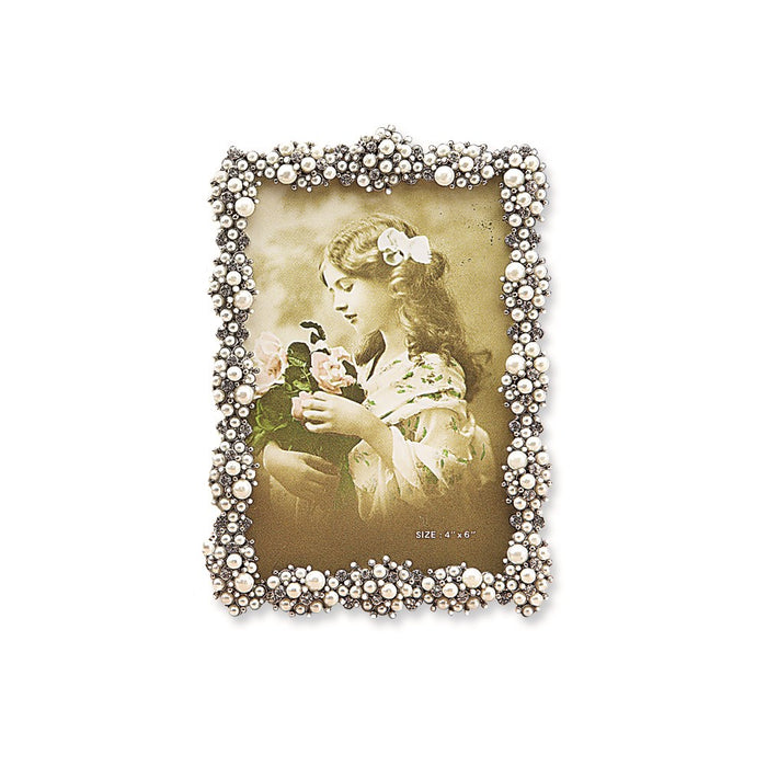Occasion Gallery Wedding Keepsake Gifts, Simulated Pearl Cluster Jewel-tone 4x6 Photo Picture Frame